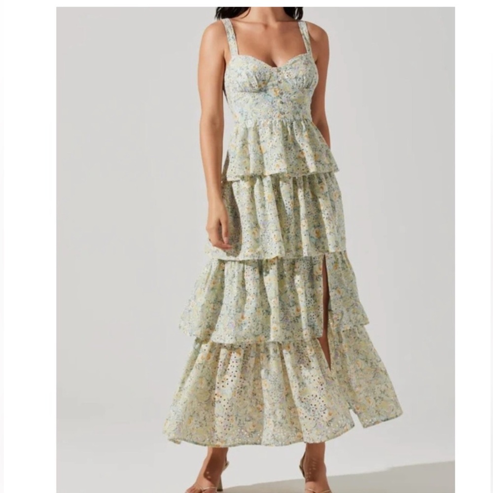 Astr Floral Tiered Maxi Dress
